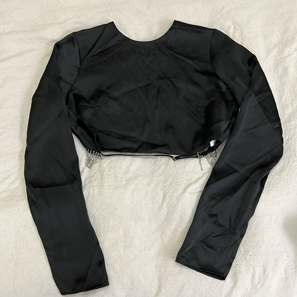 RHINESTONE SATIN EFFECT TOP - Picture 6 of 6